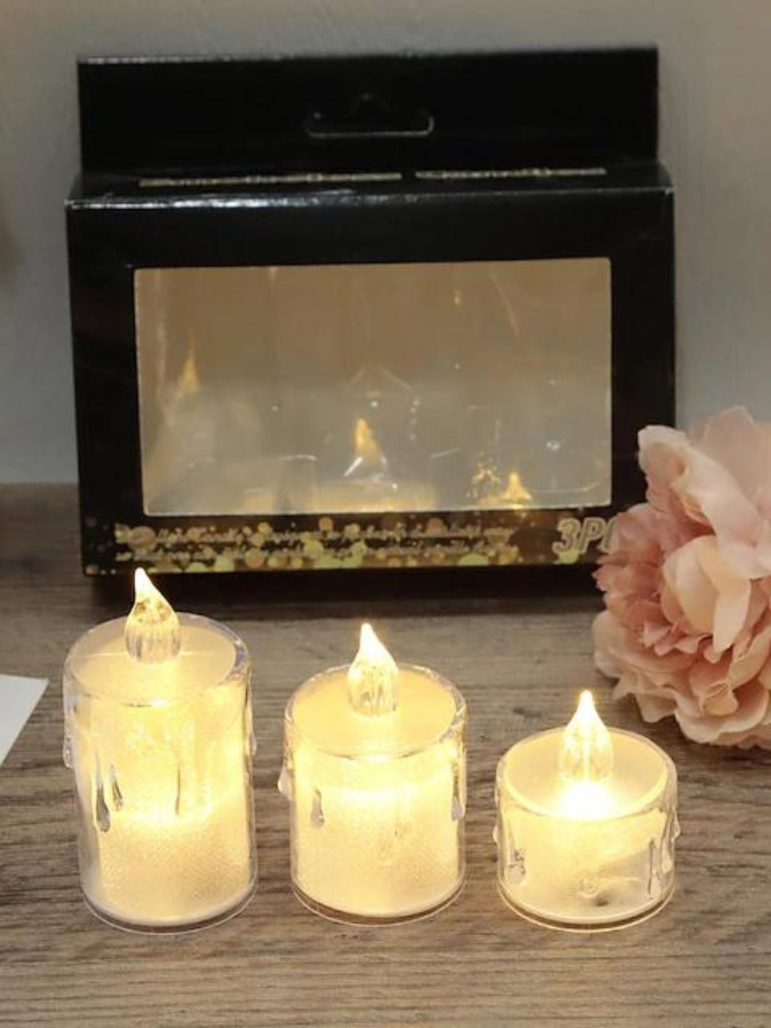 Retro Crystal Flameless Candle Atmospheric Lights (3 pics of set)