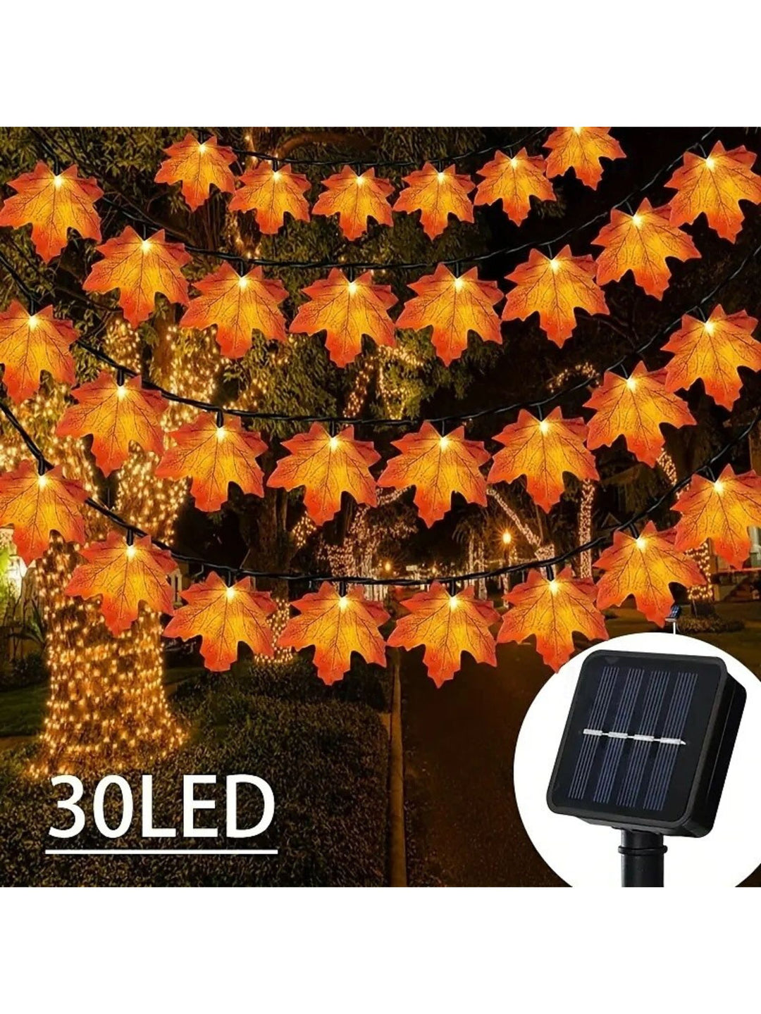 Halloween /Autumn Artificial Maple Leaf Decoration Atmosphere String Lights