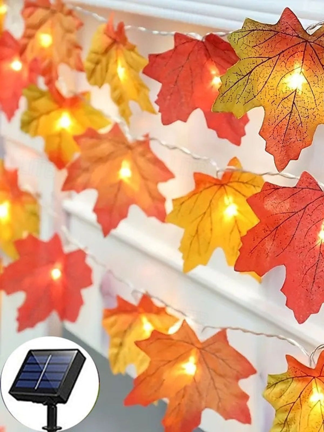 Halloween /Autumn Artificial Maple Leaf Decoration Atmosphere String Lights