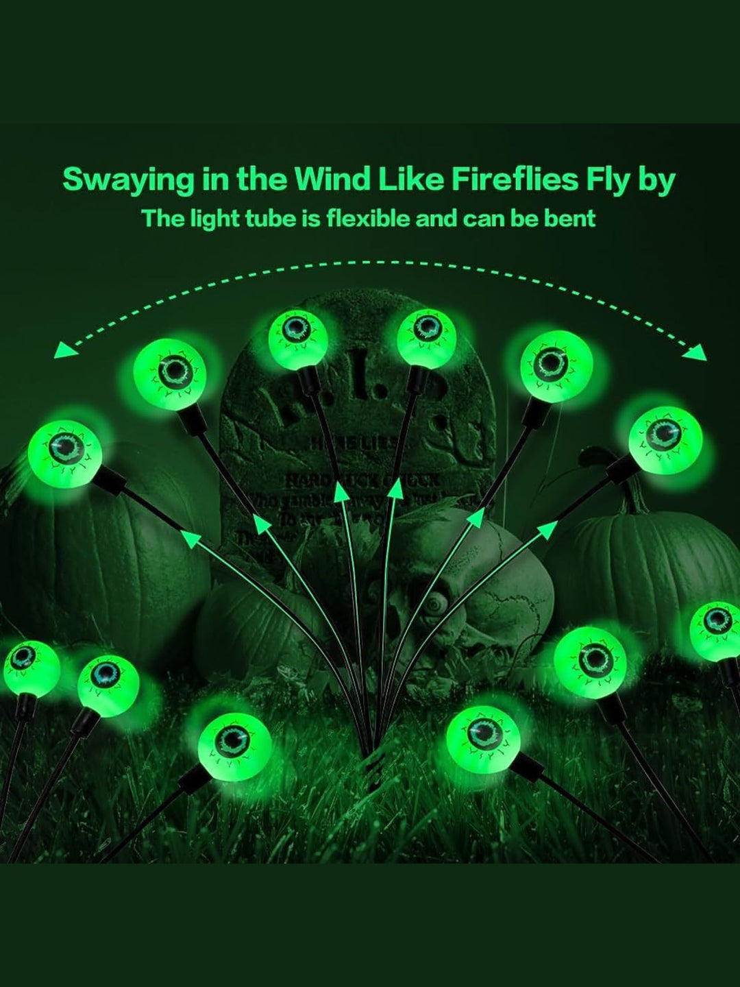 Halloween Green Firefly Ghost Eyeball Swing Horrror Atmosphere Lights