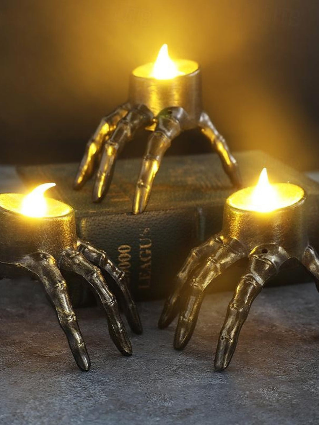 Halloween Vintage Skeleton Hand and Foot LED Candle Atmosphere Light