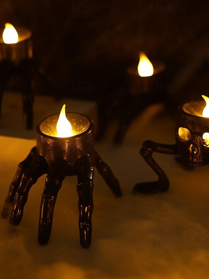 Halloween Vintage Skeleton Hand and Foot LED Candle Atmosphere Light