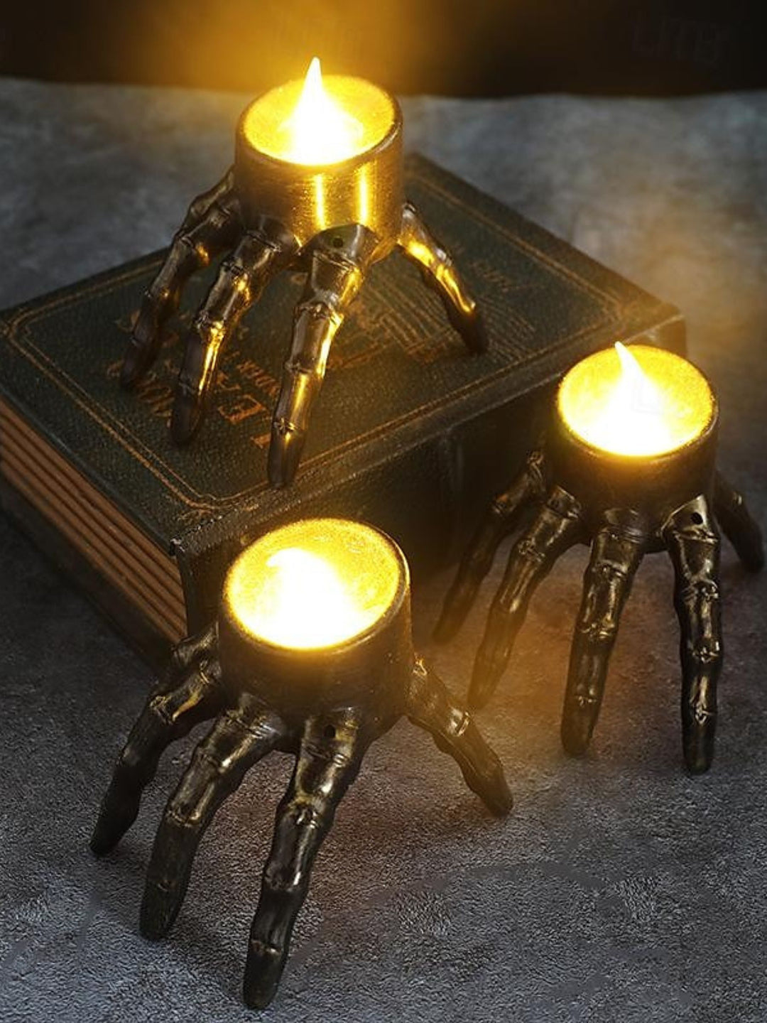 Halloween Vintage Skeleton Hand and Foot LED Candle Atmosphere Light