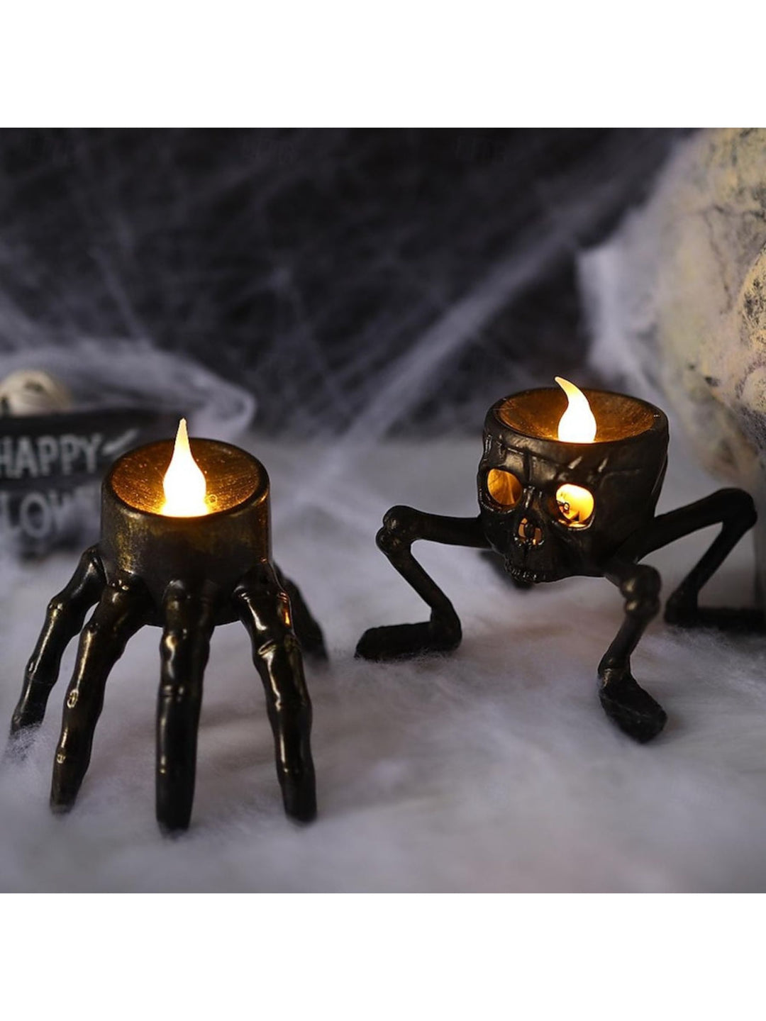 Halloween Vintage Skeleton Hand and Foot LED Candle Atmosphere Light