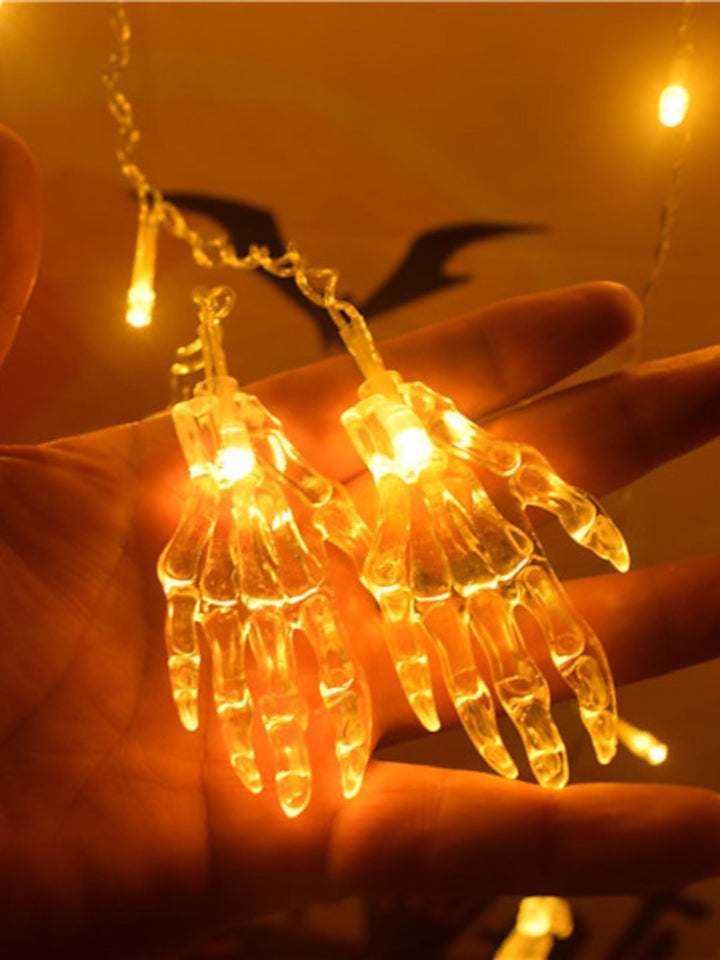 Halloween Cute Realistic Pumpkin Crystal Icicle Curtain String Lights