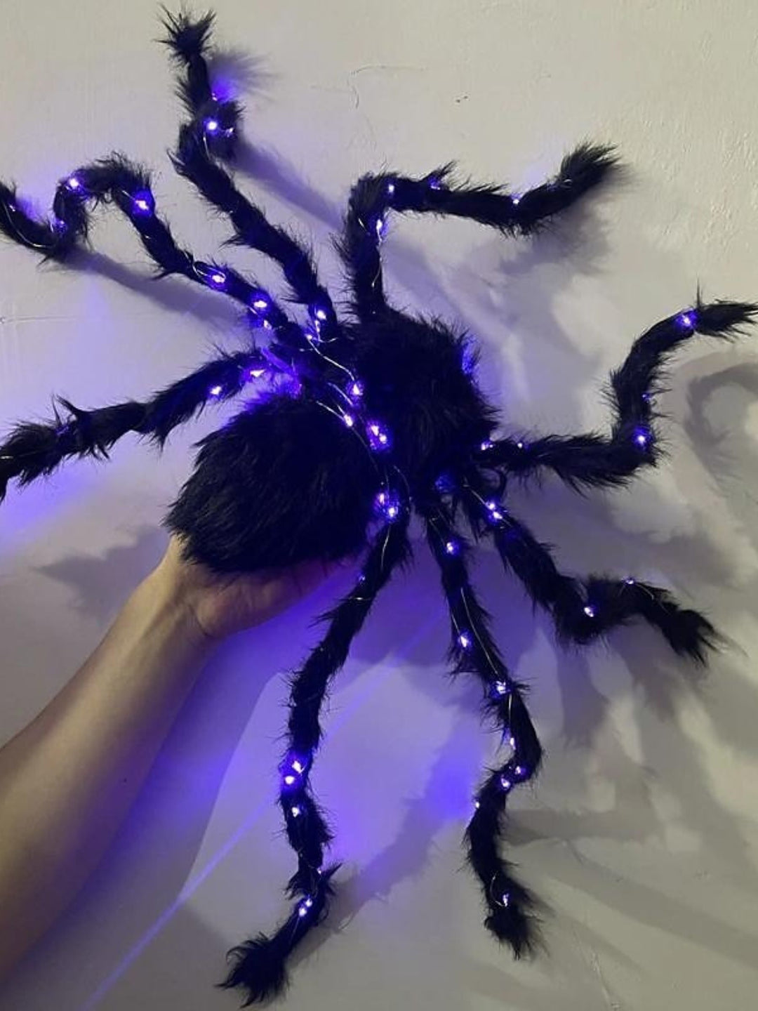 Halloween Giant Plush Scary Glowing Spider Party Decoration Props