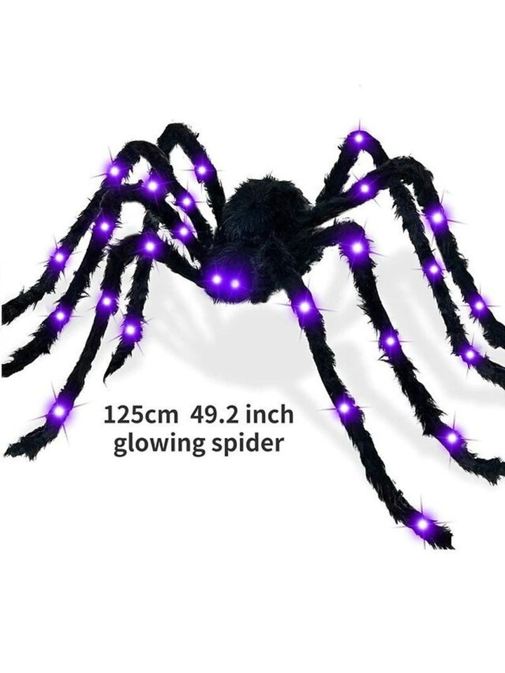 Halloween Giant Plush Scary Glowing Spider Party Decoration Props