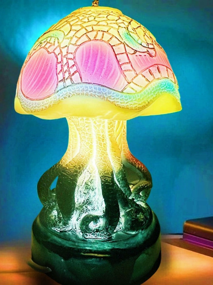 Halloween Exquisite Imitation Stained Glass Mushroom Night Light