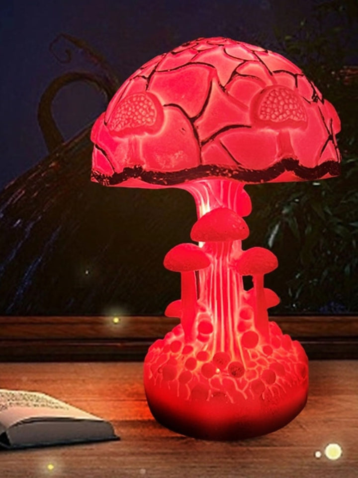 Halloween Exquisite Imitation Stained Glass Mushroom Night Light