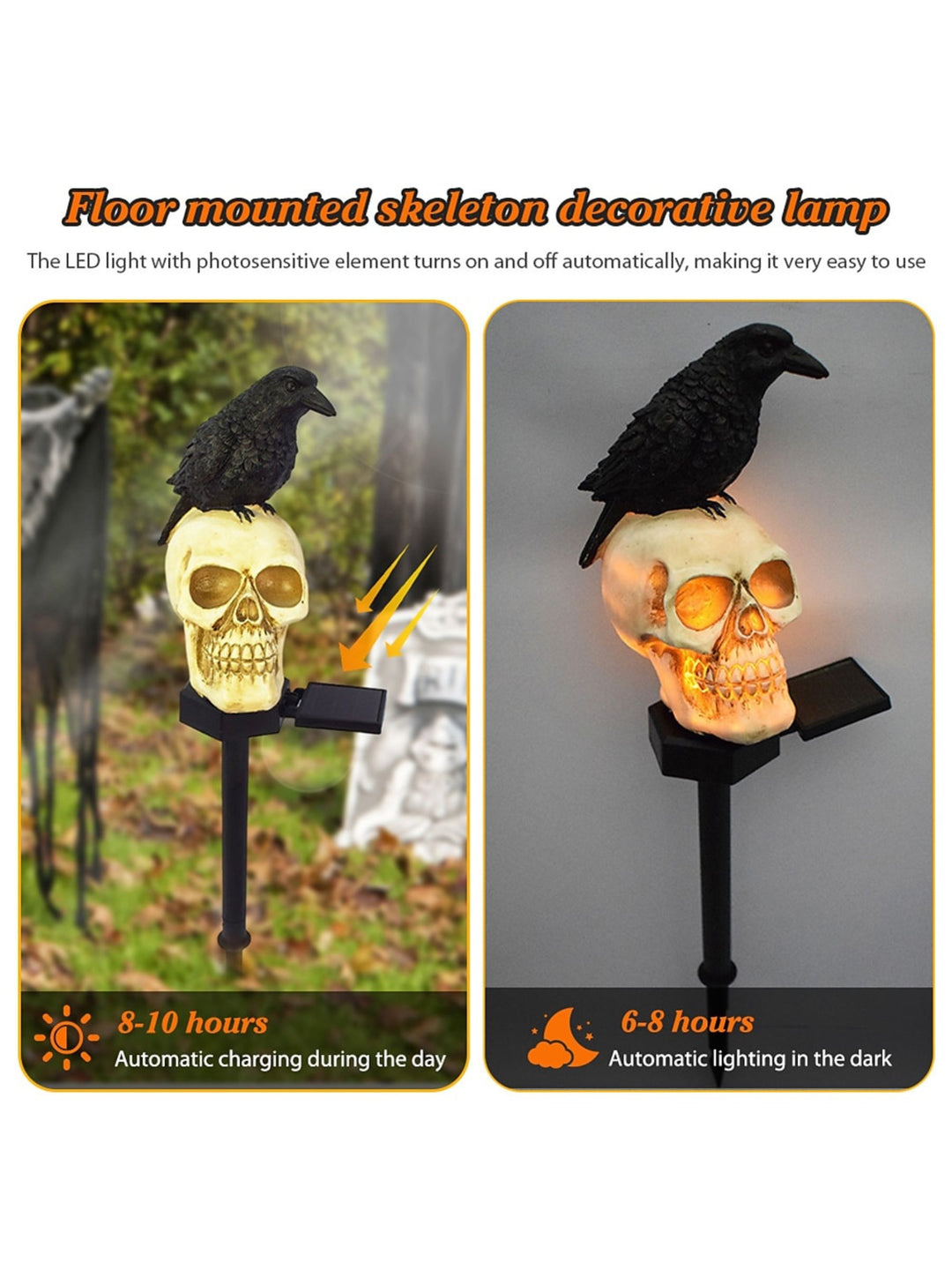 Halloween Solar Pumpkin Lawn Floor Insertion Decorative Lantern