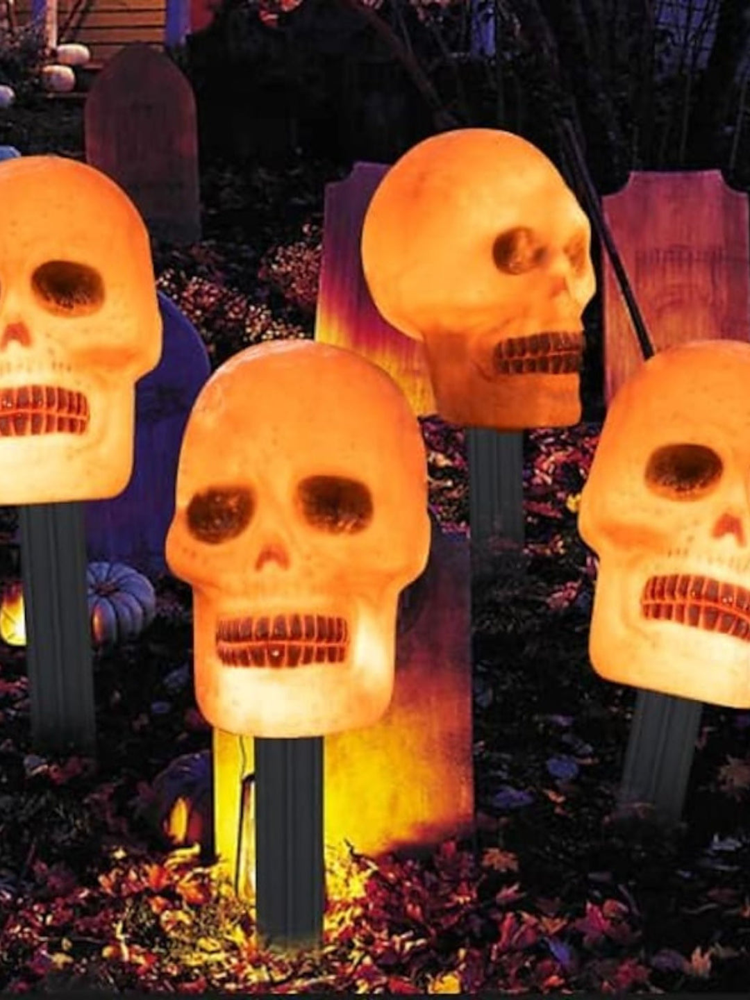 Halloween Solar Pumpkin Skull Ghost Floor Insertion Horror Decoration Lantern