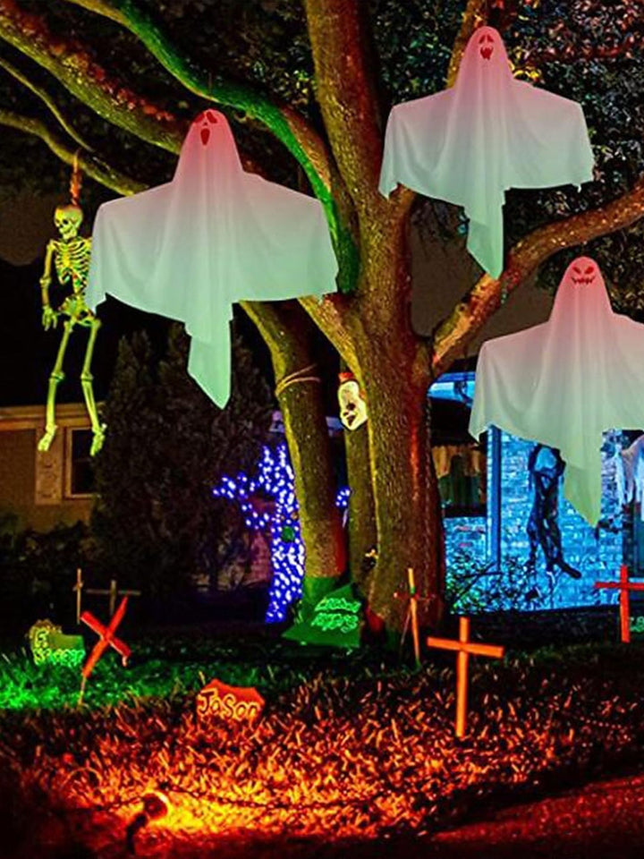 Glowing Hanging Horror LED Ghost Scary Ambiance Light Halloween Decorative Props