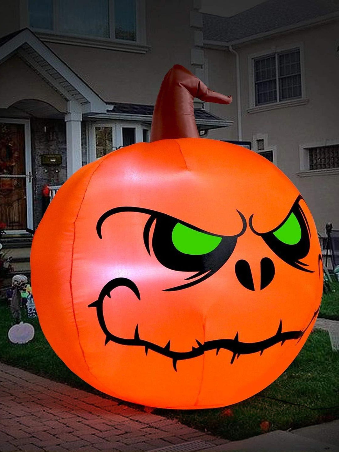 Halloween Outdoor Orange Inflatable Witch Pumpkin Light Decoration Props