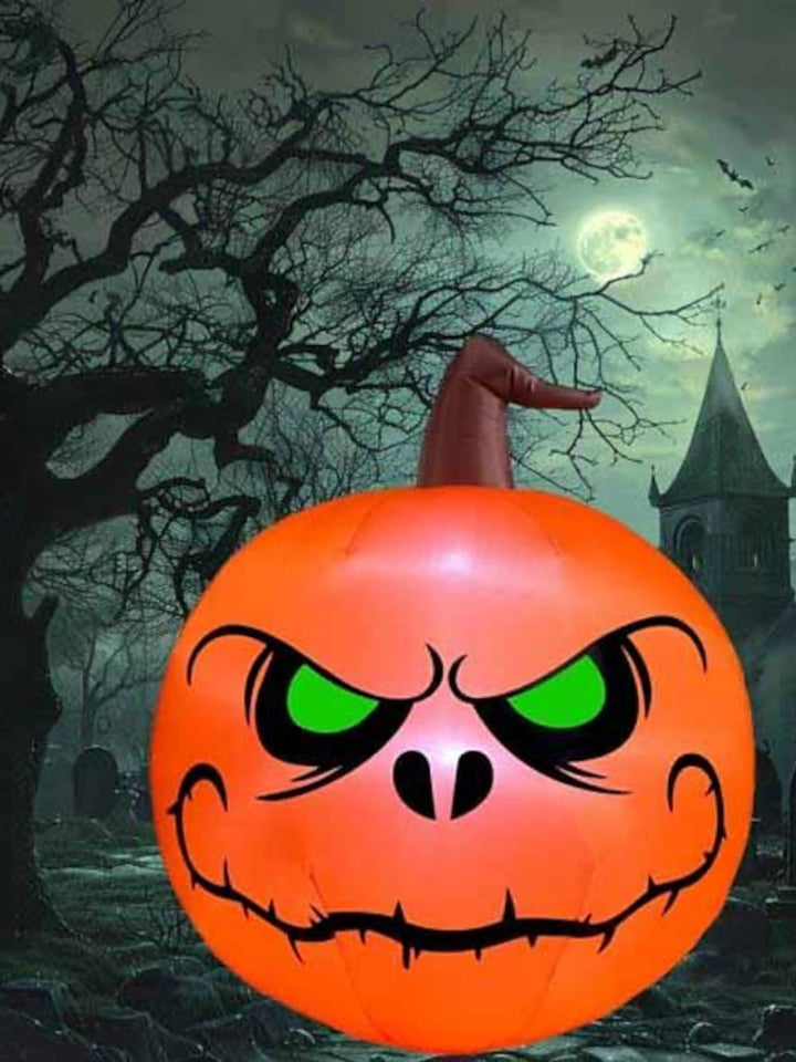 Halloween Outdoor Orange Inflatable Witch Pumpkin Light Decoration Props