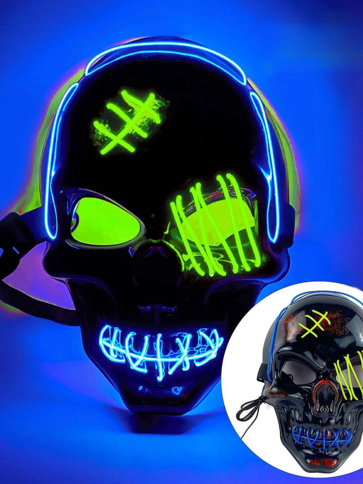 Halloween Skull Pirate LED Light Up Costume Mask Props