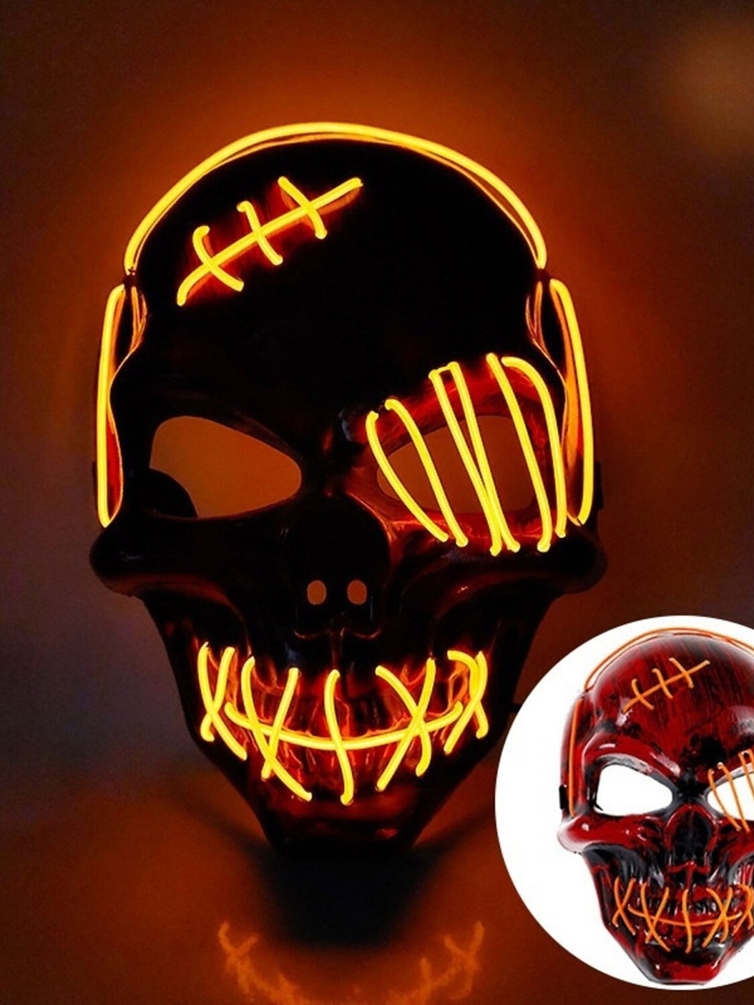 Halloween Skull Pirate LED Light Up Costume Mask Props