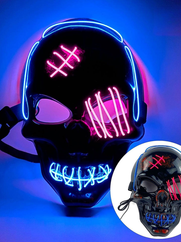 Halloween Skull Pirate LED Light Up Costume Mask Props