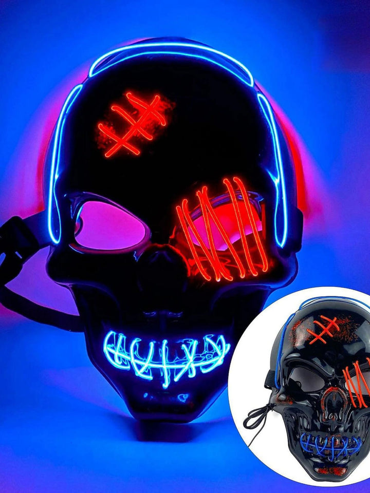 Halloween Skull Pirate LED Light Up Costume Mask Props