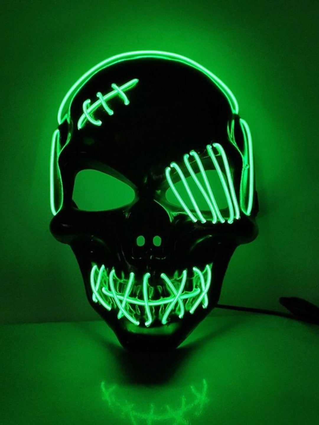 Halloween Skull Pirate LED Light Up Costume Mask Props