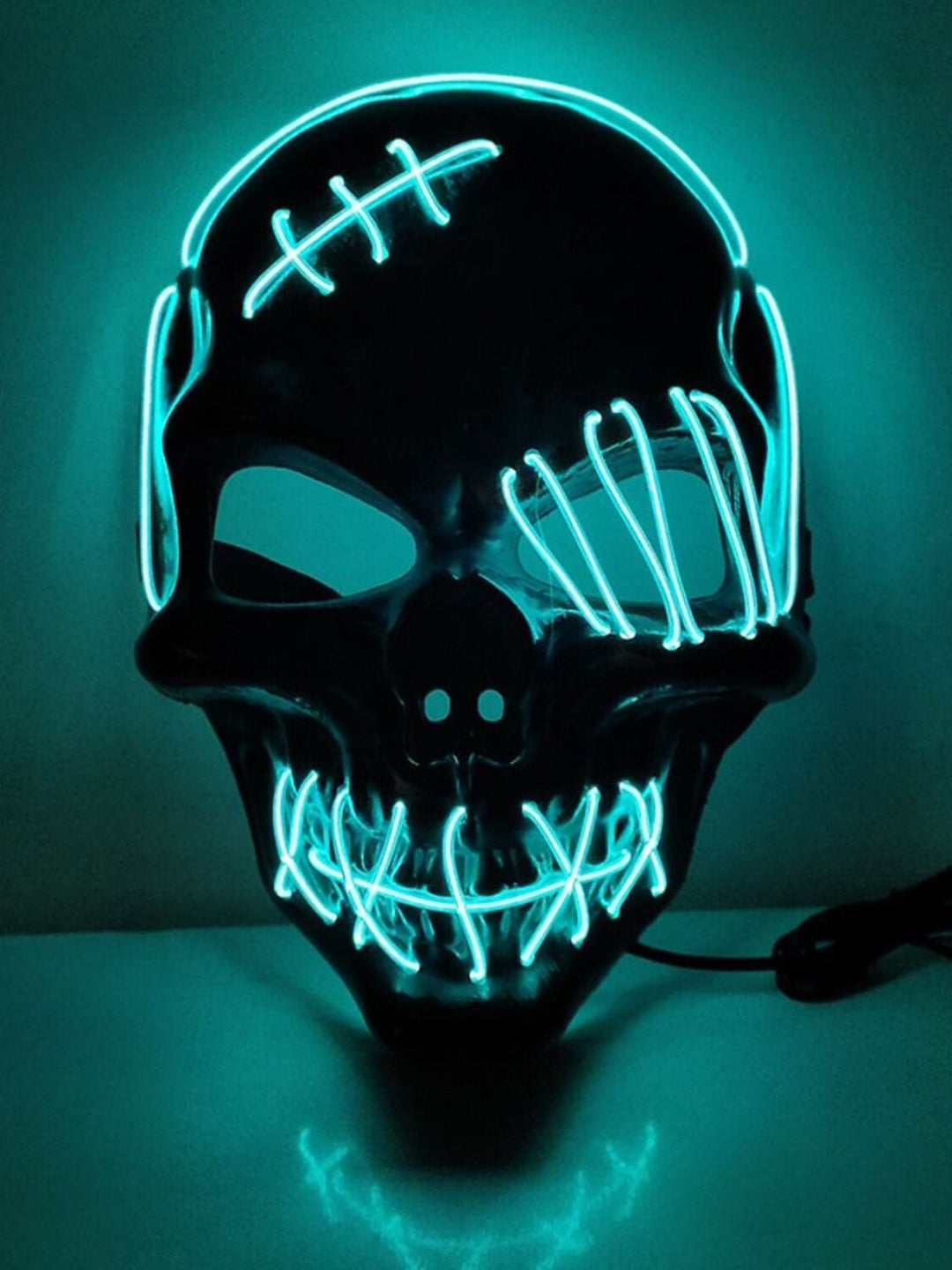 Halloween Skull Pirate LED Light Up Costume Mask Props