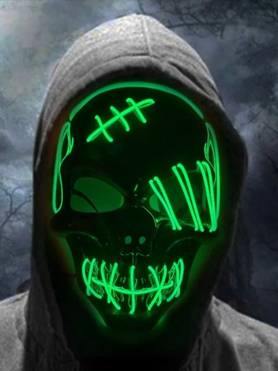 Halloween Skull Pirate LED Light Up Costume Mask Props