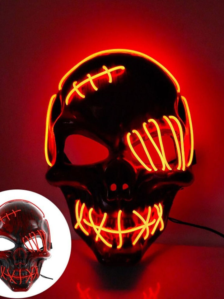 Halloween Skull Pirate LED Light Up Costume Mask Props