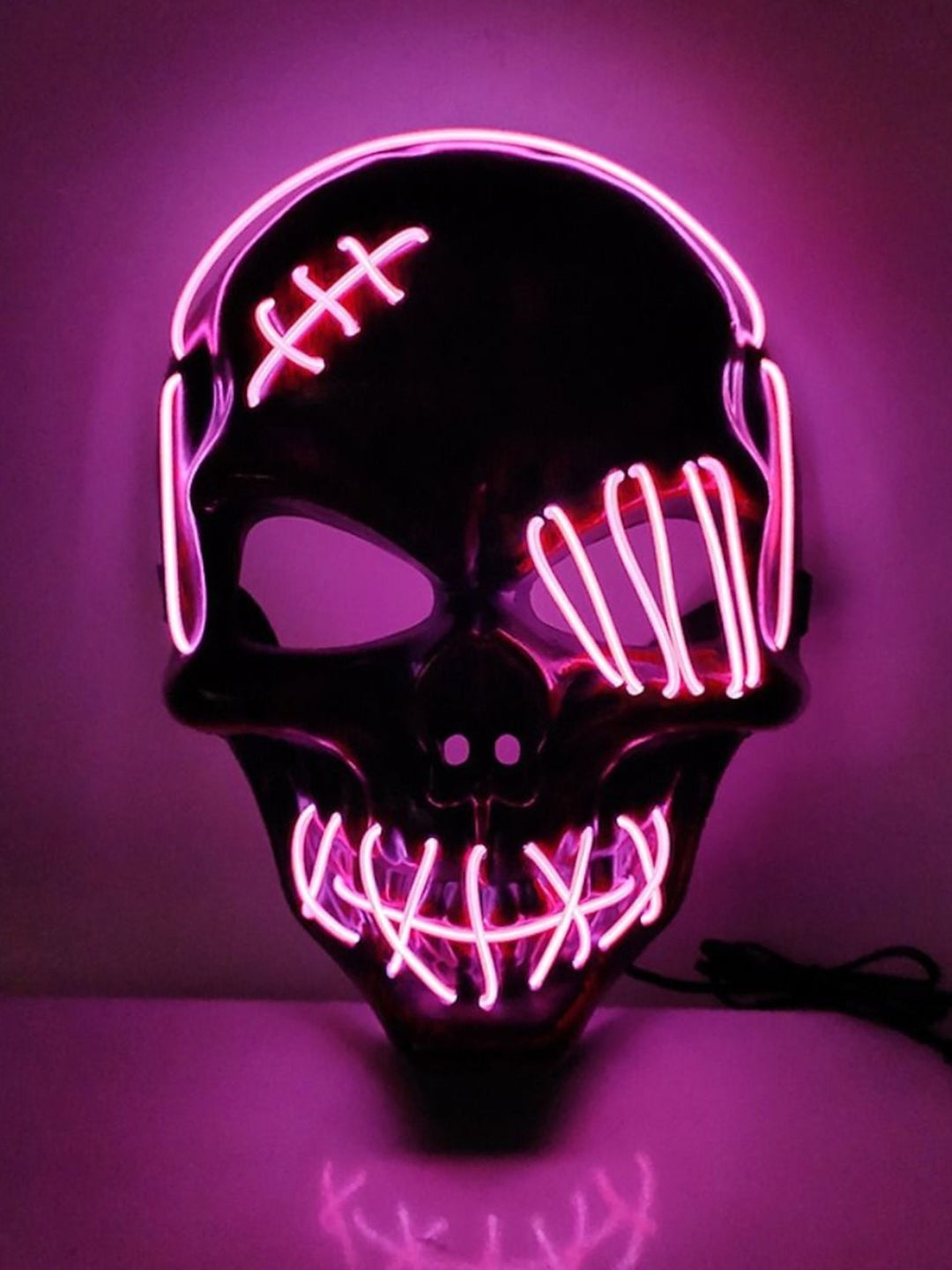 Halloween Skull Pirate LED Light Up Costume Mask Props