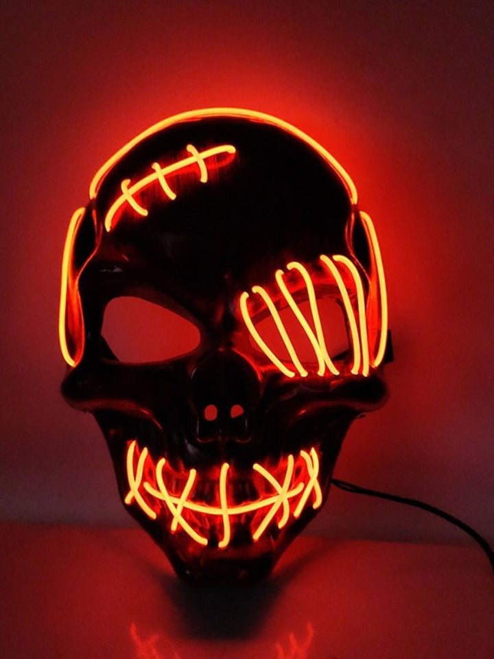 Halloween Skull Pirate LED Light Up Costume Mask Props