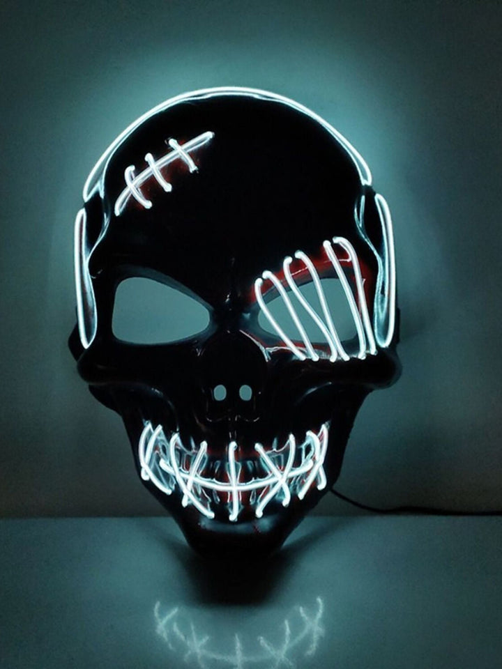 Halloween Skull Pirate LED Light Up Costume Mask Props