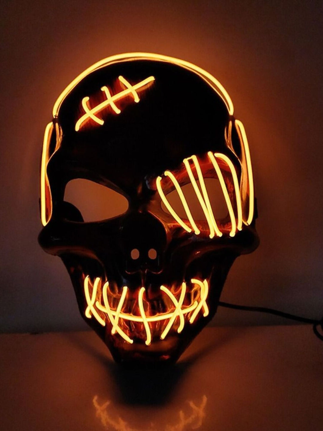 Halloween Skull Pirate LED Light Up Costume Mask Props