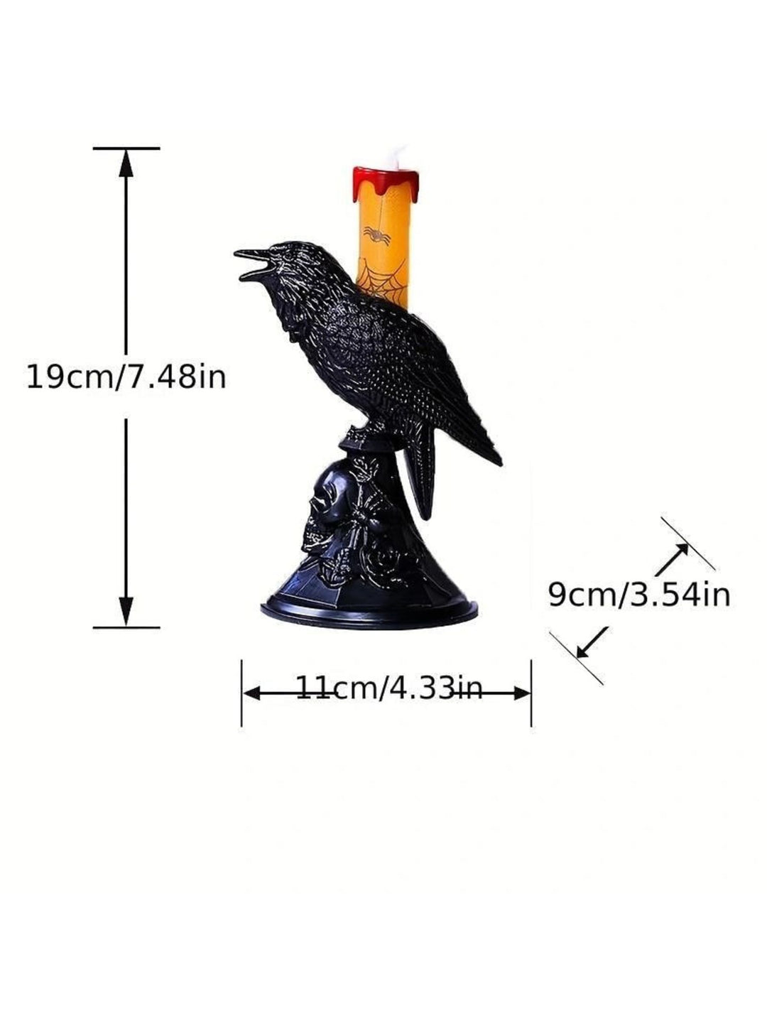 Halloween Black Raven Candle Electronic Desktop Decorative Lights