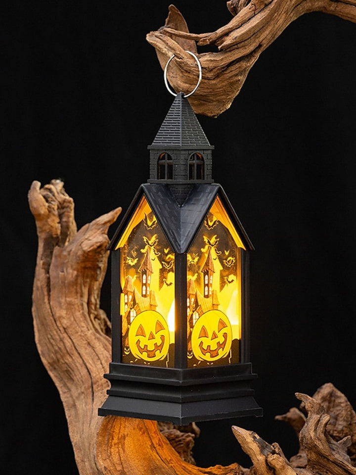 Halloween Black Retro Castle LED Candle Table Lamp Decoration Prop