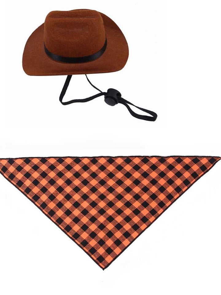 Halloween Retro Western Cowboy Hat Pet Set Accessories