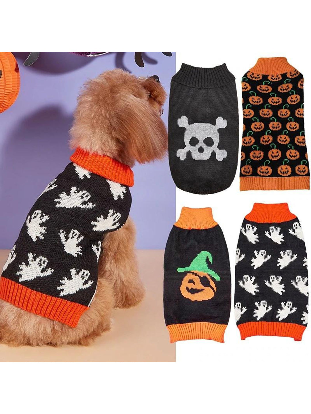 Halloween Cute Knitted Pet Sweather Funny Costumes