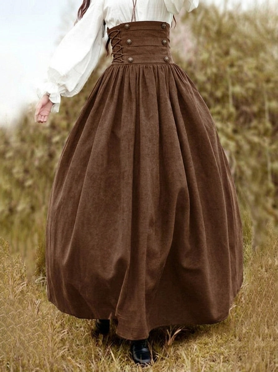 A-Line/Princess Floor-Length Retro Vintage Medieval Renaissance Skirt