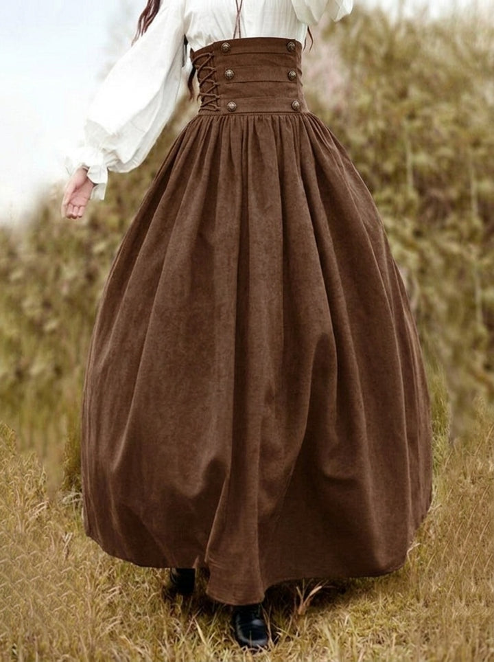 A-Line/Princess Floor-Length Retro Vintage Medieval Renaissance Skirt