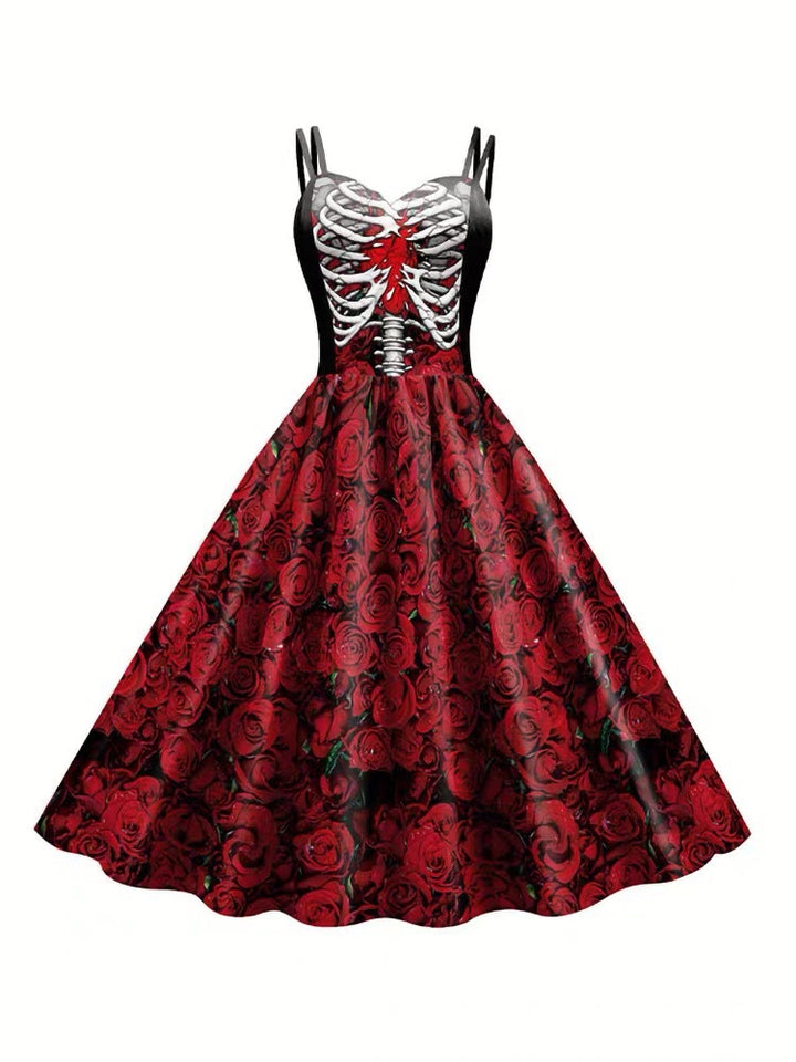 A-Line/Princess Sweetheart Sleeveless Tea-Length Halloween Performance Costumes Dress