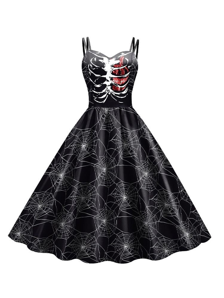 A-Line/Princess Sweetheart Sleeveless Tea-Length Halloween Performance Costumes Dress