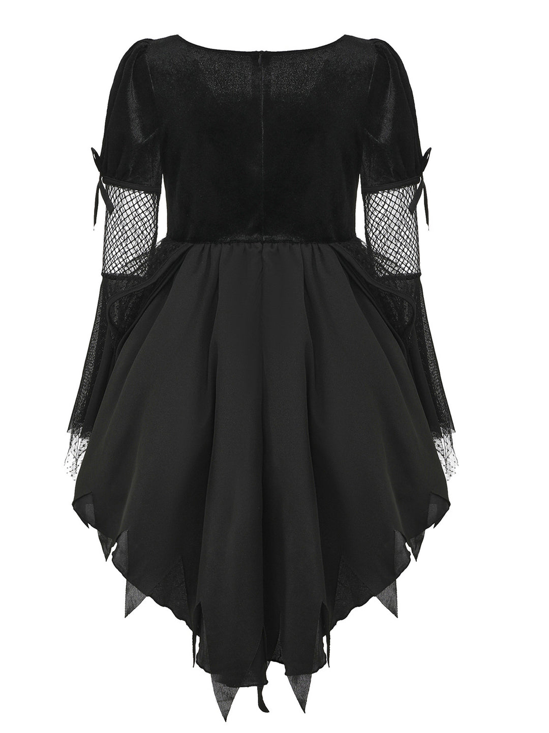 Women's Gothic Halloween Dress Black Lace Up High Low Witch Costume Vampire Gothic Dress
