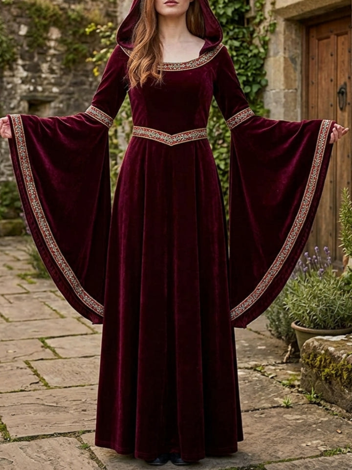 Parent Child Halloween Costume Matching Medieval Renaissance Dress Little Red Riding Hood Vampire Witch Cosplay Family Matching Outfit