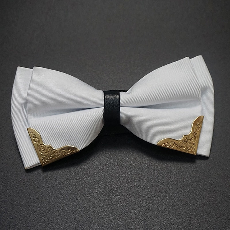 Men's Basic Bow Tie Black White