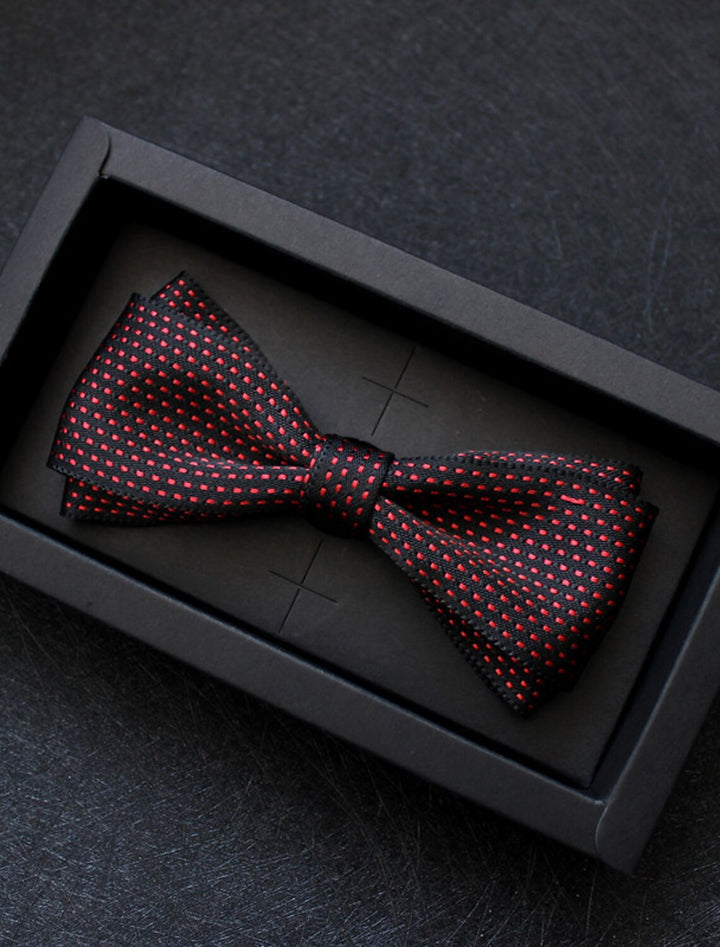 Men's Basic Bow Tie Silver Black Red
