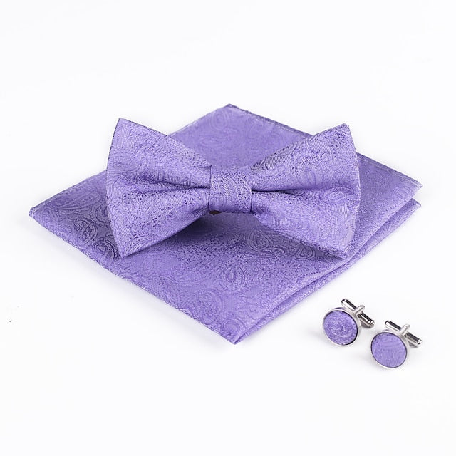Men's Basic Bow Tie Jacquard Purple