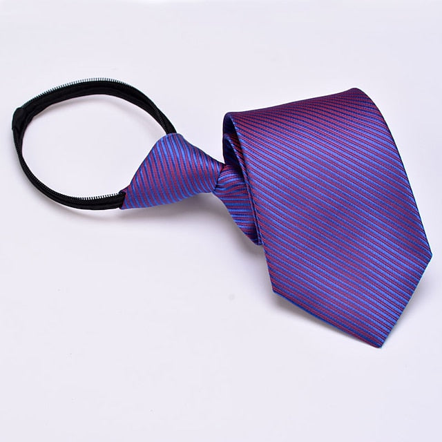 Men's Adjustable Zip Tie Polka Dot Plain Striped