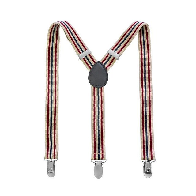 Men's Solid Color Suspender Polyester Nylon Metal Buck