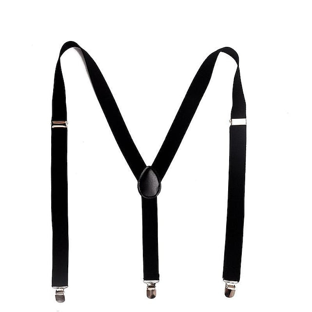 Men's Solid Color Suspender Polyester Nylon Metal Buck