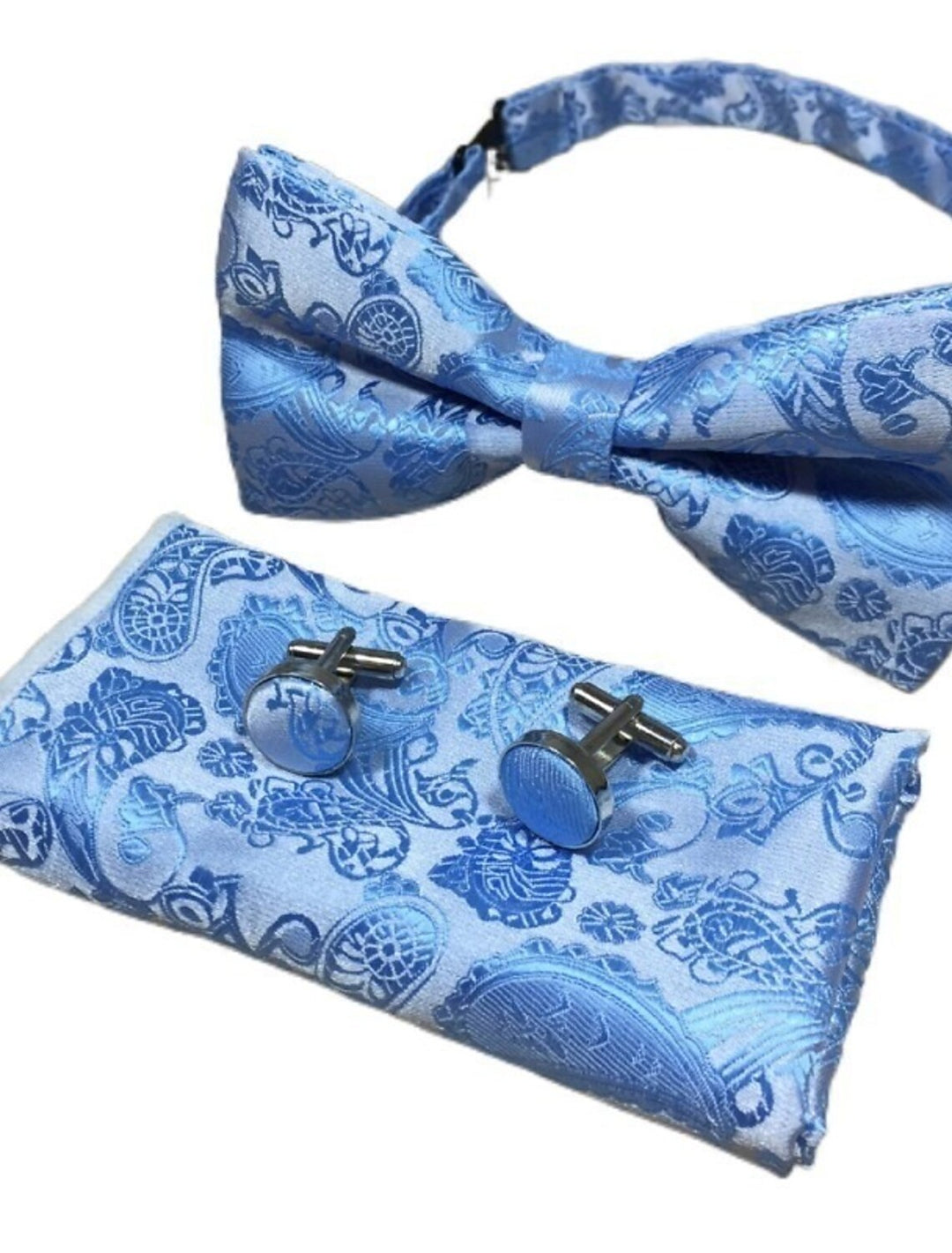 Men's Jacquard Ties Bow Tie Pocket Square Cufflinks Sets