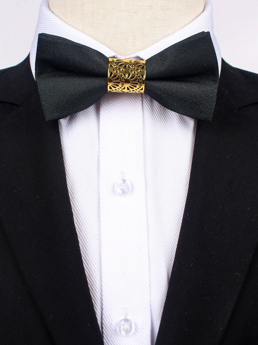 Men's Business Formal Evening Solid Color Bow Tie 2 pieces