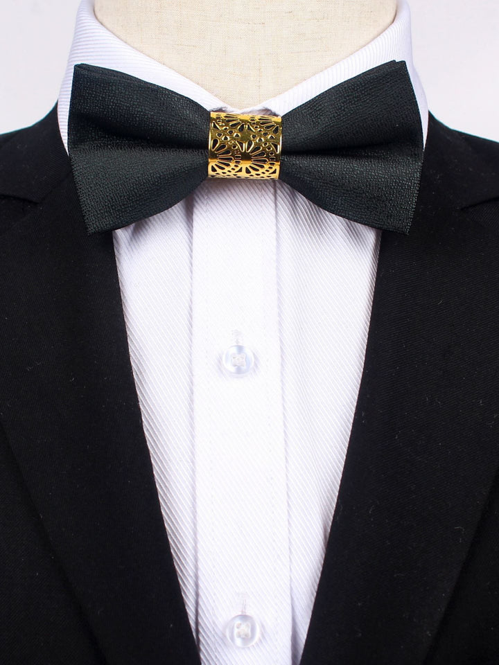 Men's Business Formal Evening Solid Color Bow Tie 2 pieces