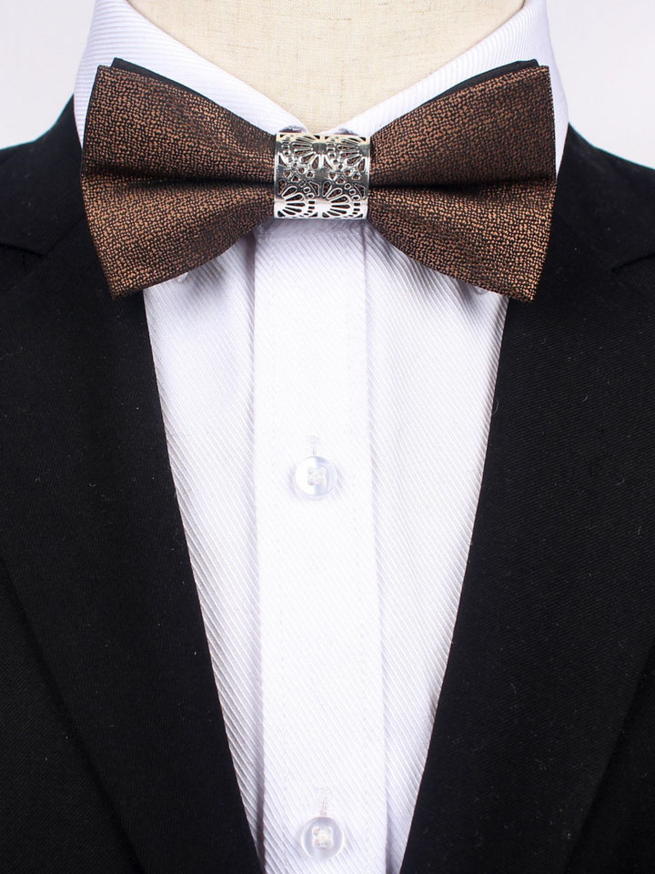 Men's Business Formal Evening Solid Color Bow Tie 2 pieces